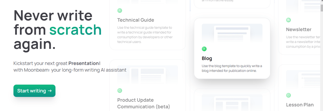 Moonbeam: Tu Asistente de Escritura IA para Contenido de Larga Duración