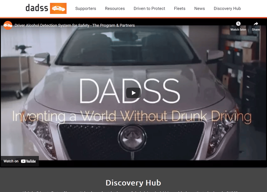 Driver Alcohol Detection System for Safety (DADSS)
