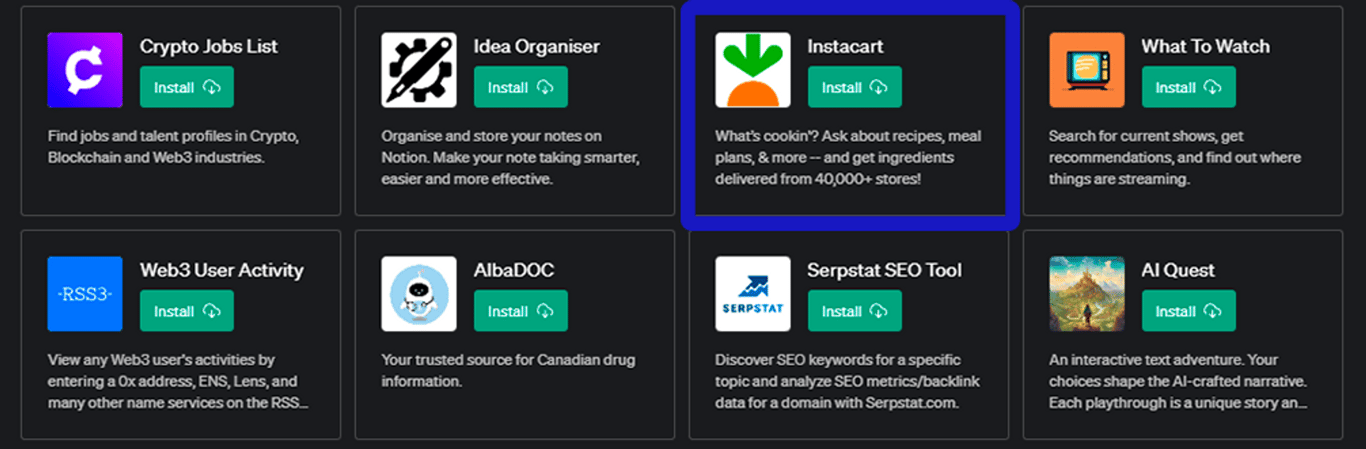 Plugin de Instacart para ChatGPT: Revoluciona tu Compra