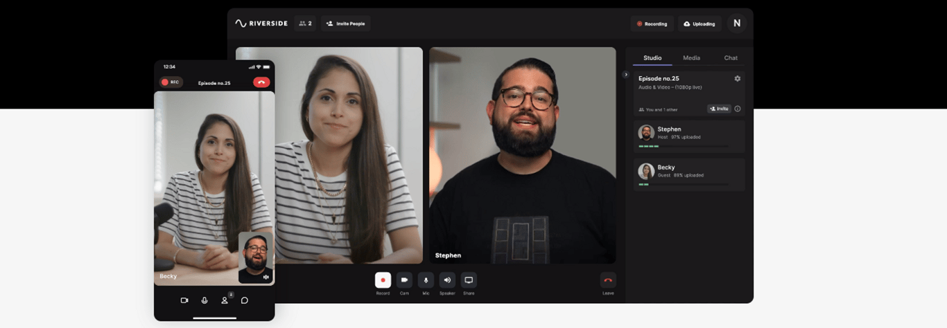 Riverside.fm: Tu estudio de podcast y video en línea