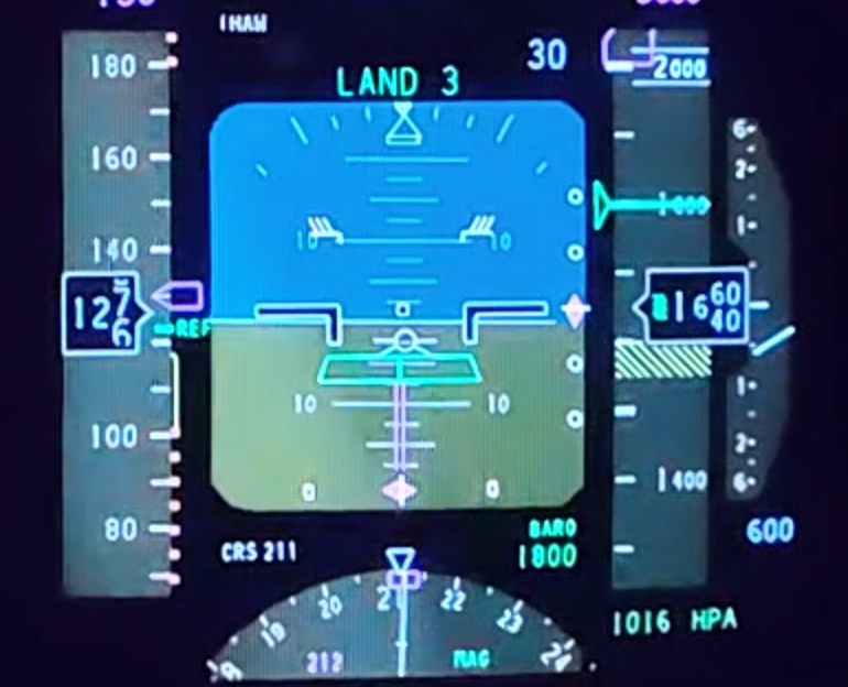 B747-400 BCF (GW 187.2t) - 30’ RA. Ref: +1.60s