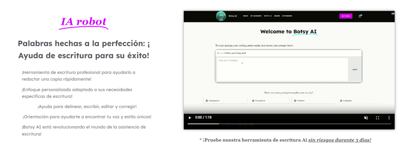 Botsy: Tu aliado en la creación de contenido asistido por IA