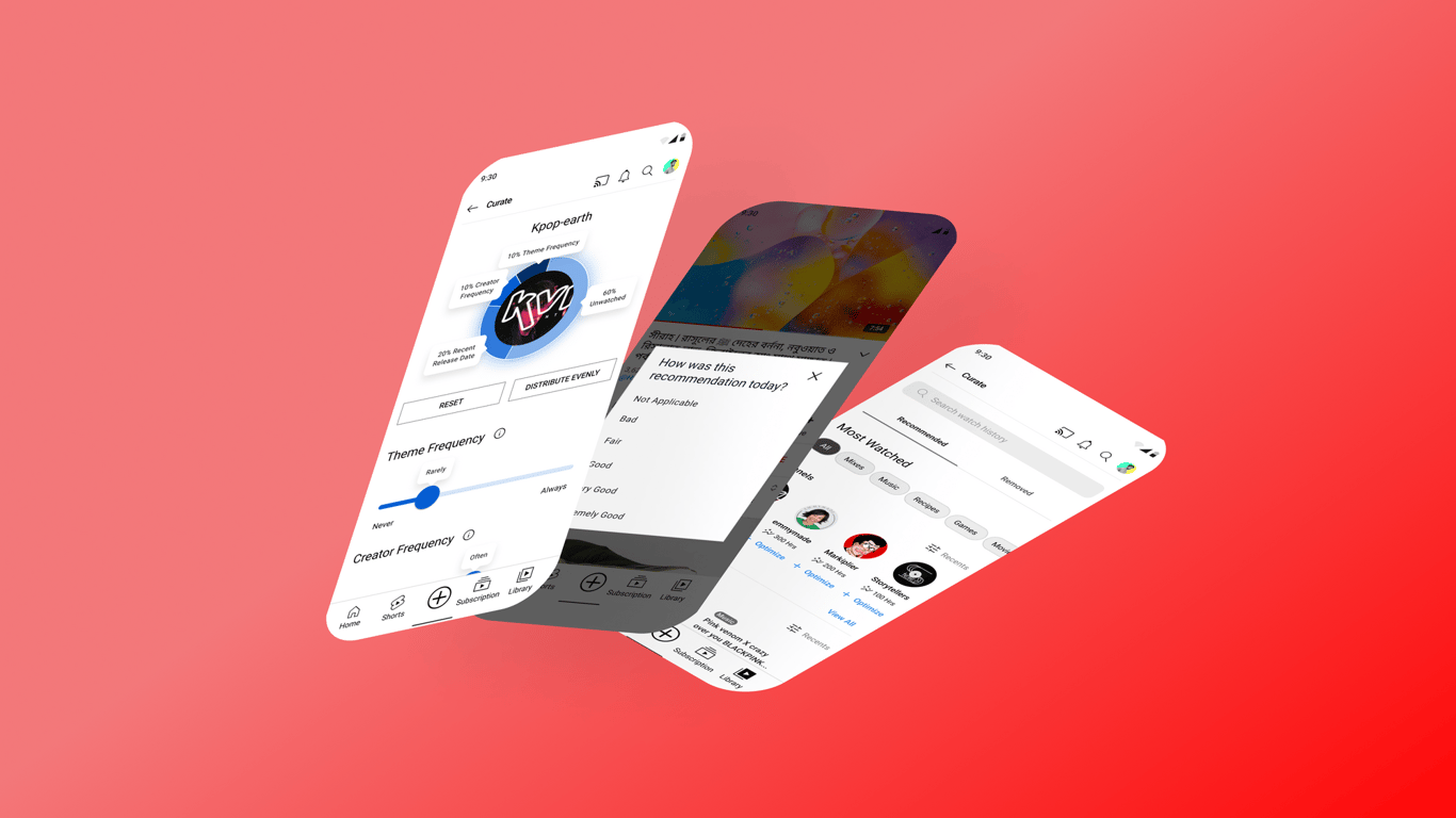 Providing Transparency and Control of YouTube Users’ Recommendations