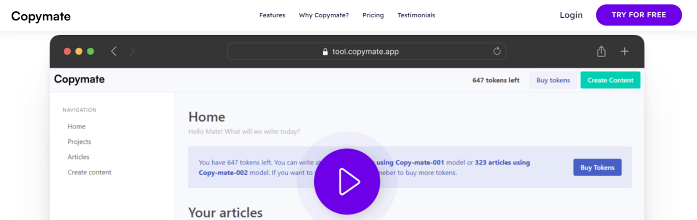 Copymate: el generador de contenido SEO impulsado por inteligencia artificial