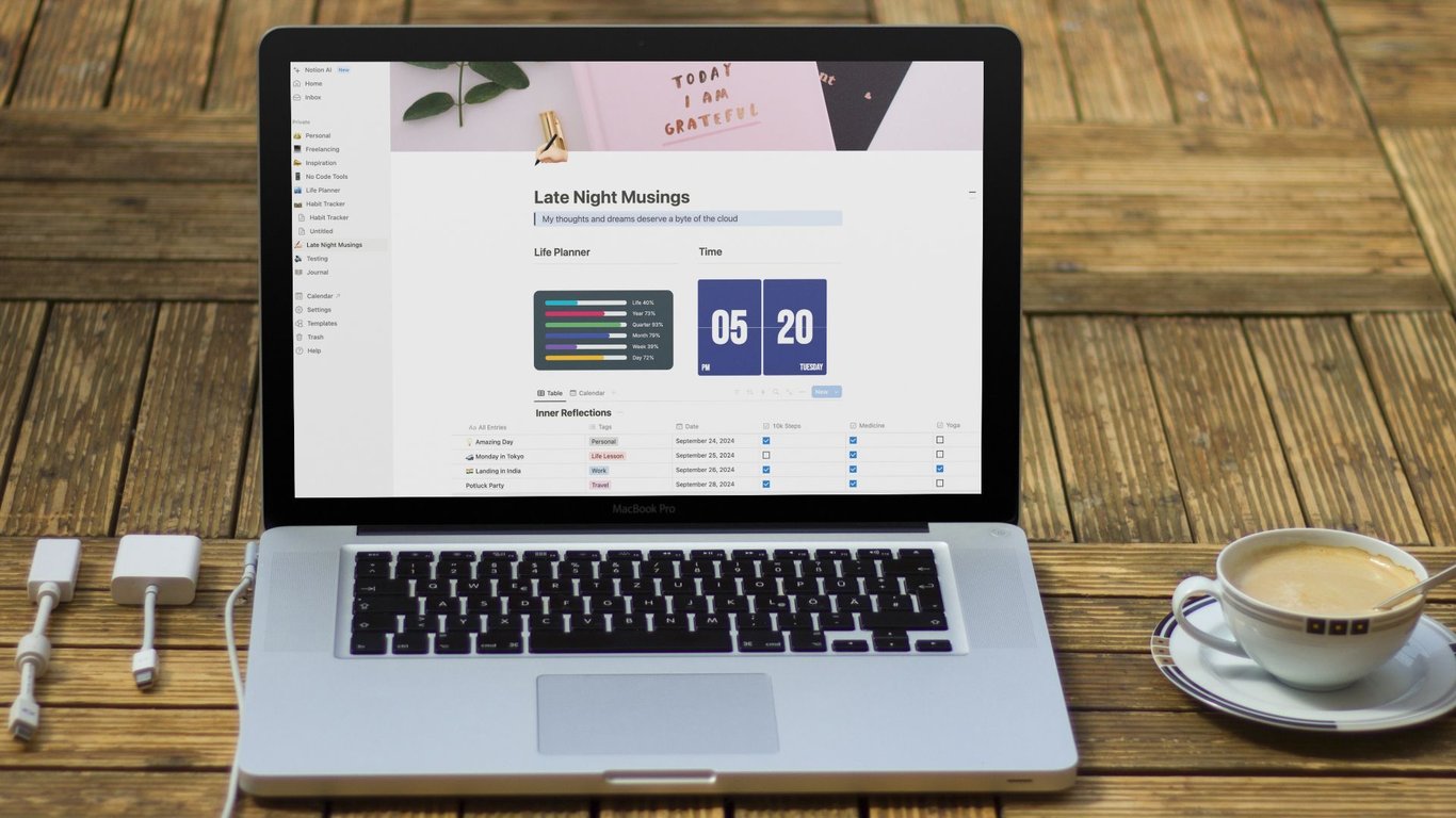 how to create a digital journal in Notion