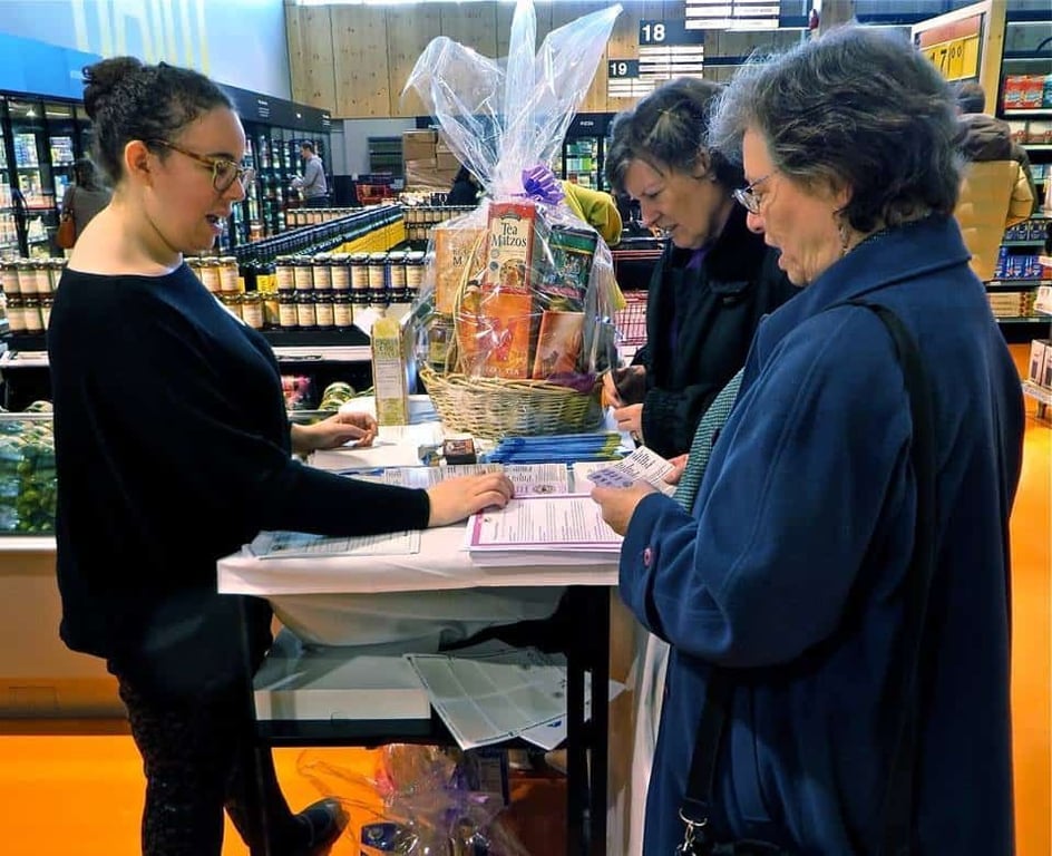 On-site at Public Space Judaism program, Passover in the Matzah Aisle, April 2014.
