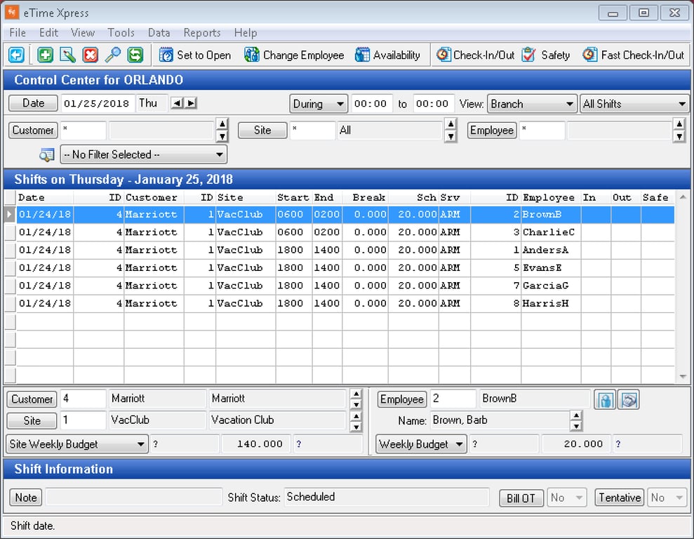 Celayix Etime Control Center
