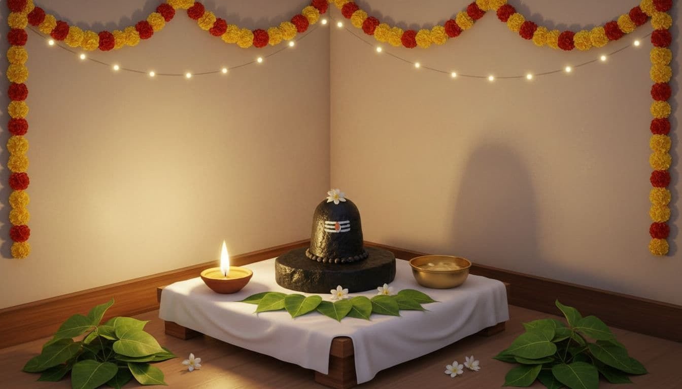 Cozy corner Shiva shrine for Mahashivratri