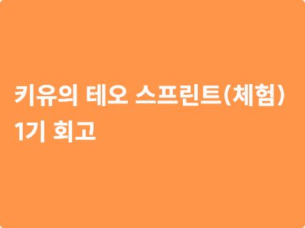 키유의 테오 스프린트(체험) 1기 회고