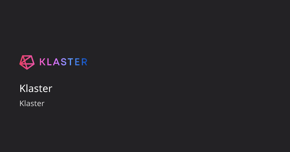 Klaster SDK Docs