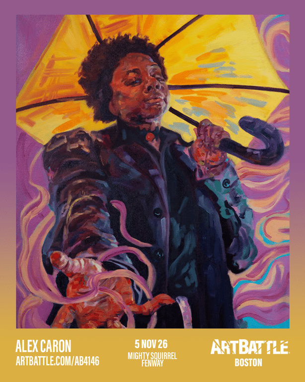 Promotional asset for Art Battle Boston on November 5, 2026: ab4146_alex caron.png.