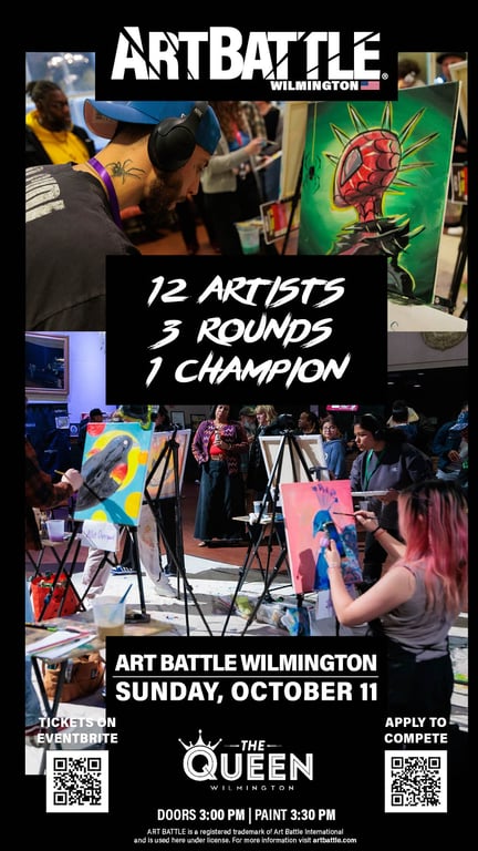 Promotional asset for Art Battle Wilmington on October 11, 2026: AB4161 - Wilmington - 11OCT2026A.jpg.