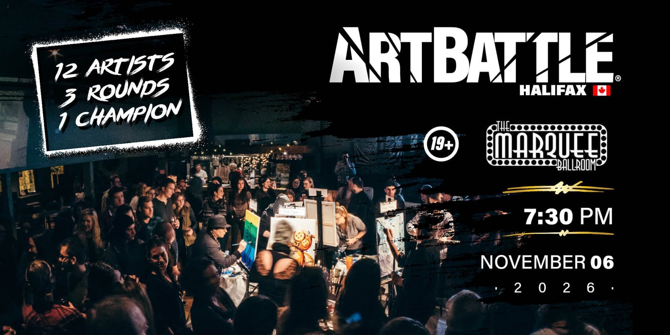 Promotional asset for Art Battle Halifax on November 6, 2026: AB4171 - Halifax - 6NOV2026A3.jpg.