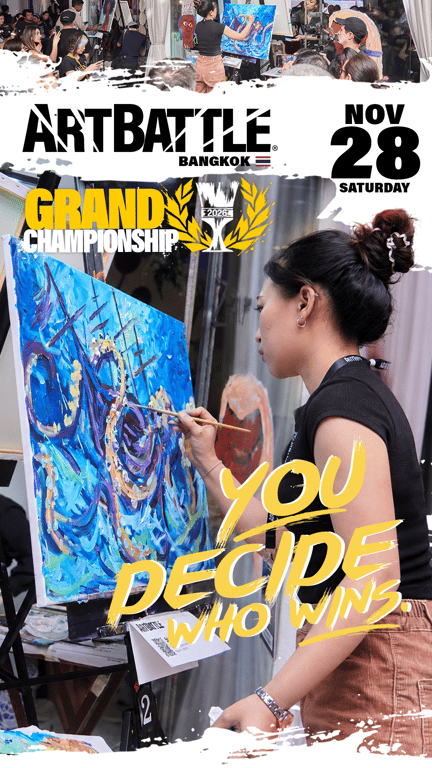Promotional asset for Art Battle Bangkok on November 28, 2026: ab4157_ads_9-16.png.