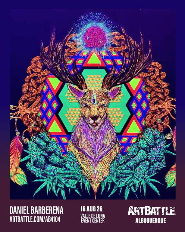 Promotional asset for Art Battle Albuquerque on August 16, 2026: ab4104_daniel barberena.png.