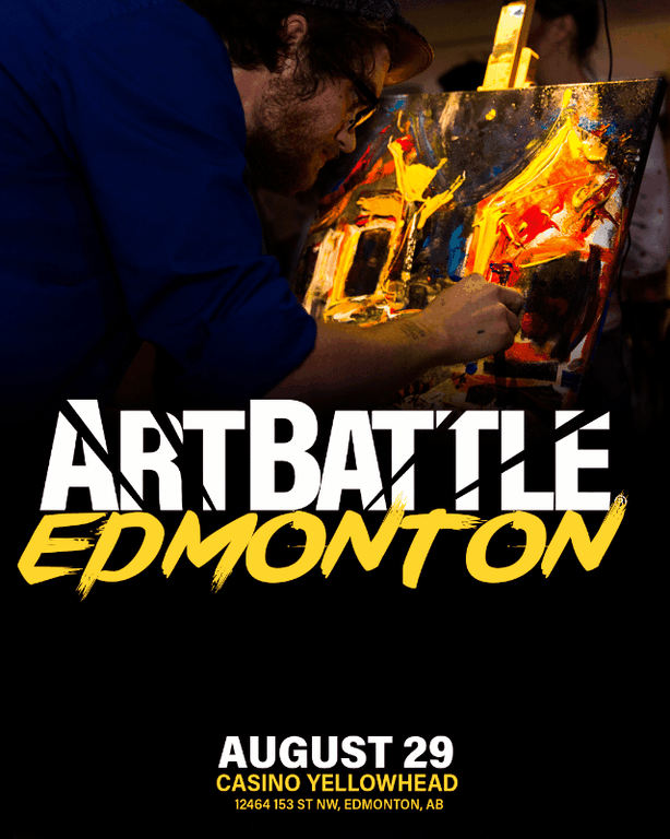 Promotional asset for Art Battle Edmonton on August 29, 2026: ab4113_ads_slide.gif.