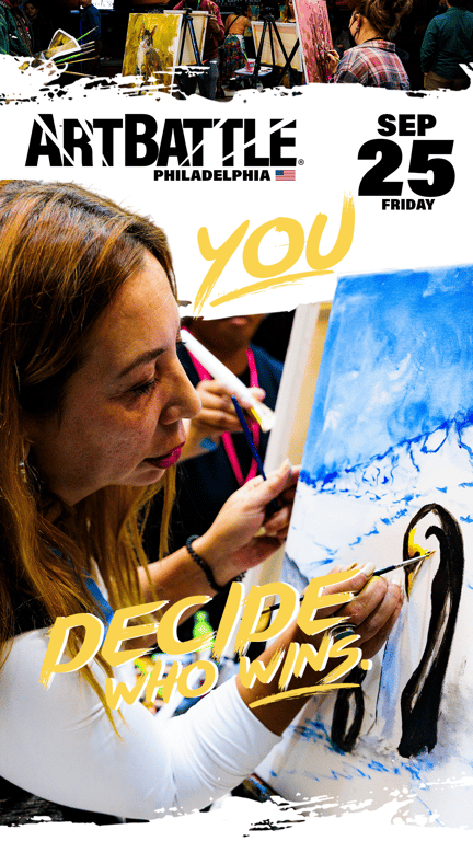 Promotional asset for Art Battle Philadelphia on September 25, 2026: ab4136_ads_9-16.png.