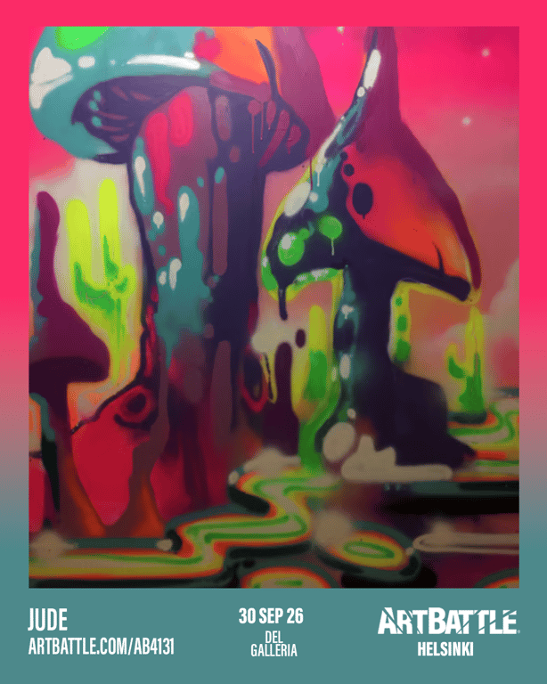 Promotional asset for Art Battle Helsinki on September 30, 2026: ab4131_jude.png.