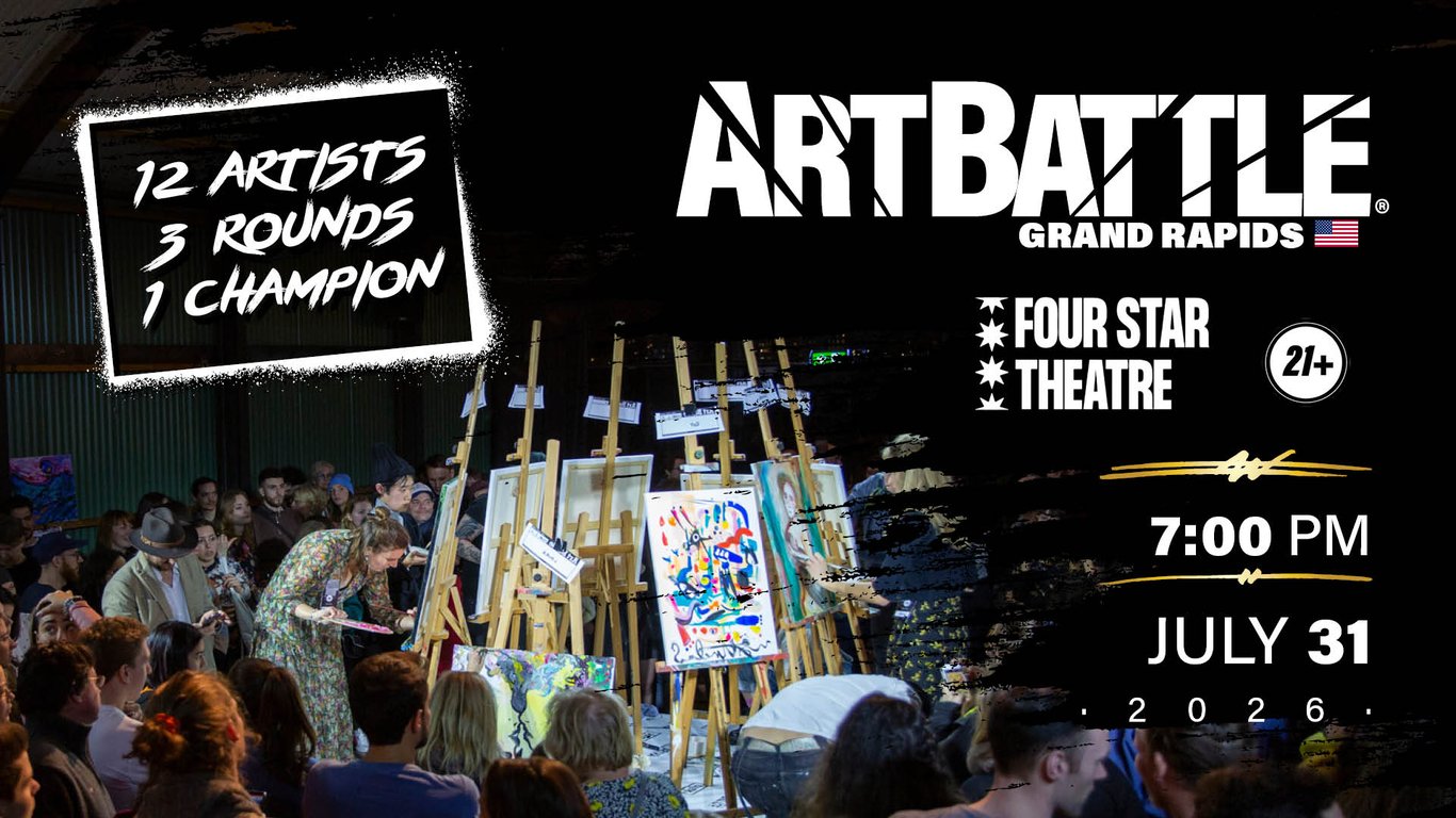 Promotional asset for Art Battle Grand Rapids on July 31, 2026: AB4112 - Grand Rapids - 31JUL2026A2.jpg.