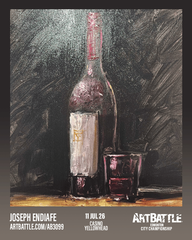 Promotional asset for Art Battle Edmonton on July 11, 2026: ab3099_joseph endiafe.png.