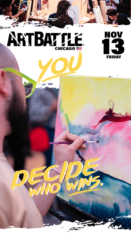 Promotional asset for Art Battle Chicago on November 13, 2026: ab4170_ads_9-16.png.
