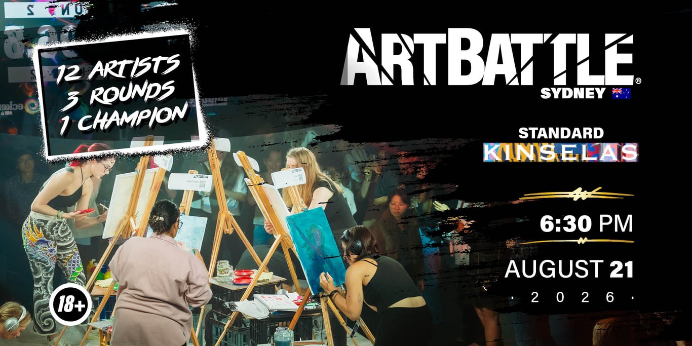 Promotional asset for Art Battle Sydney on August 21, 2026: AB4037 - Sydney - 21AUG2026A3.jpg.