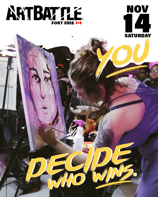 Promotional asset for Art Battle Fort Erie on November 14, 2026: ab4153_ads_4-5.png.