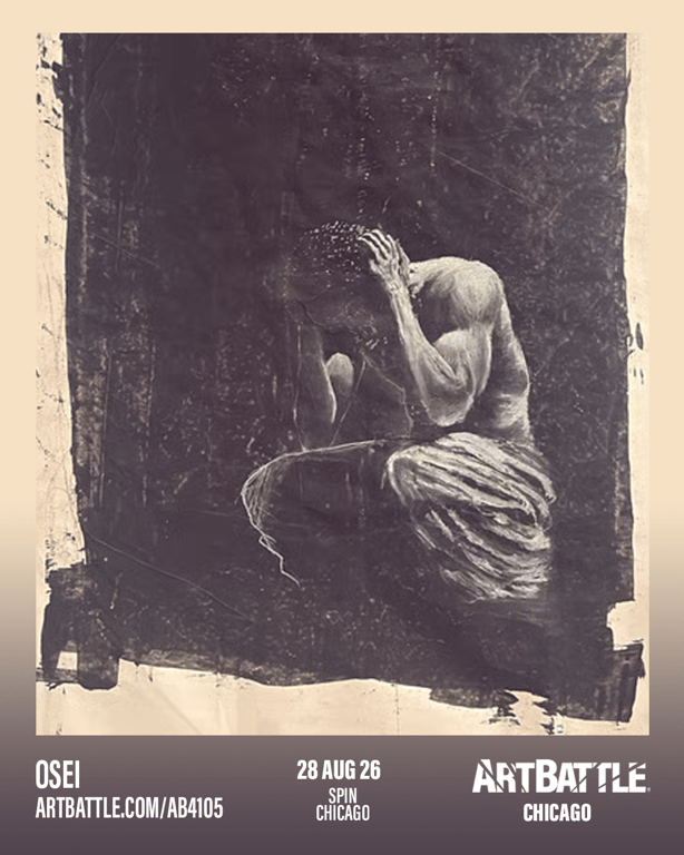 Promotional asset for Art Battle Chicago on August 28, 2026: ab4105_osei.png.