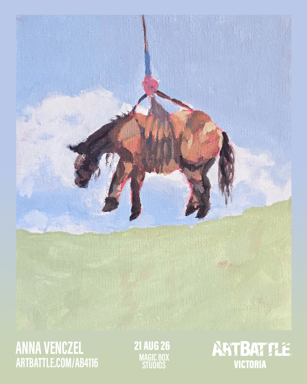 Promotional asset for Art Battle Victoria on August 21, 2026: ab4116_anna venczel.png.