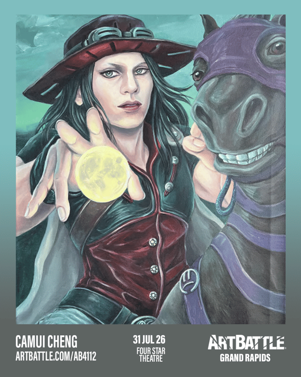 Promotional asset for Art Battle Grand Rapids on July 31, 2026: ab4112_camui cheng.png.