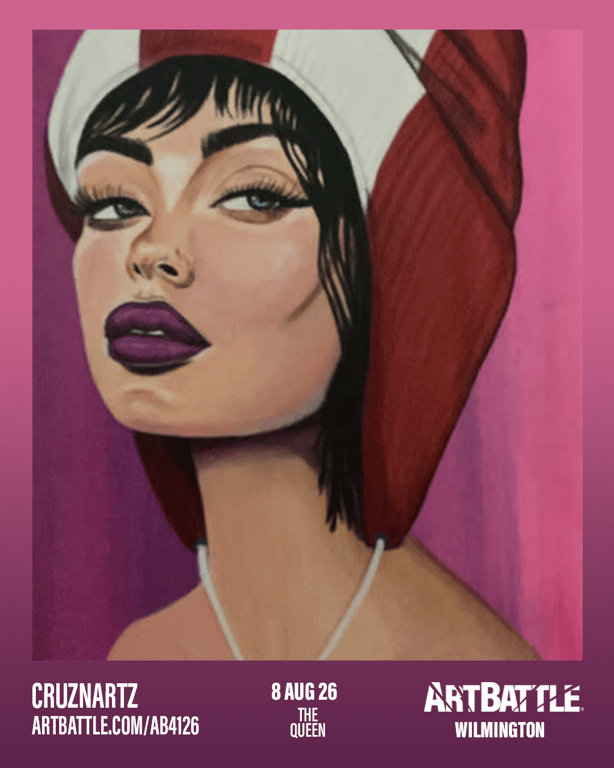 Promotional asset for Art Battle Wilmington on August 8, 2026: ab4126_cruznarts.png.