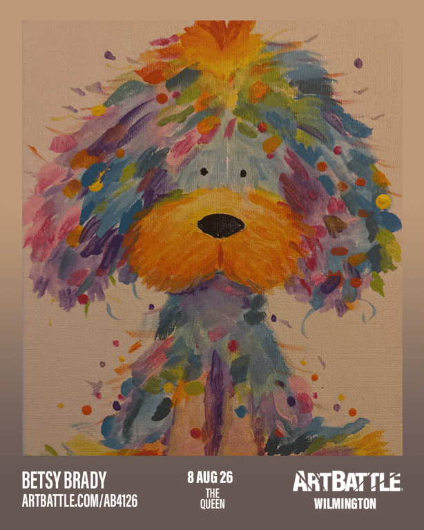 Promotional asset for Art Battle Wilmington on August 8, 2026: ab4126_betsy brady.png.