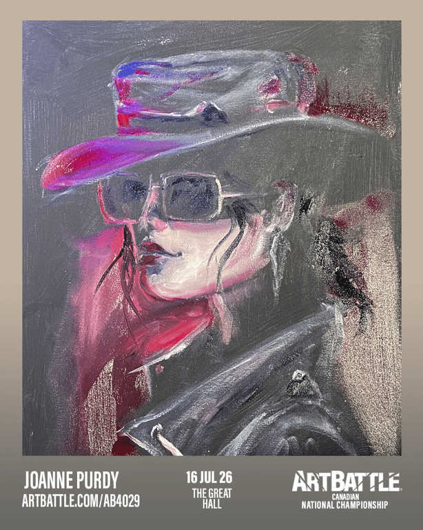 Promotional asset for Art Battle Toronto on July 16, 2026: ab4029_joanne purdy.png.