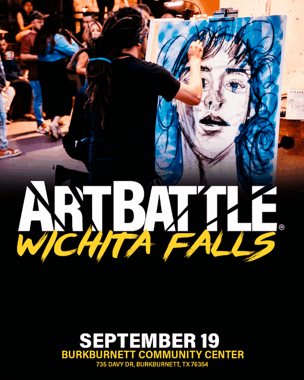 Promotional asset for Art Battle Wichita Falls on September 19, 2026: ab4117_ads_slide.gif.