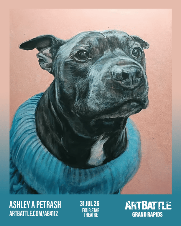 Promotional asset for Art Battle Grand Rapids on July 31, 2026: ab4112_ashley a petrash.png.