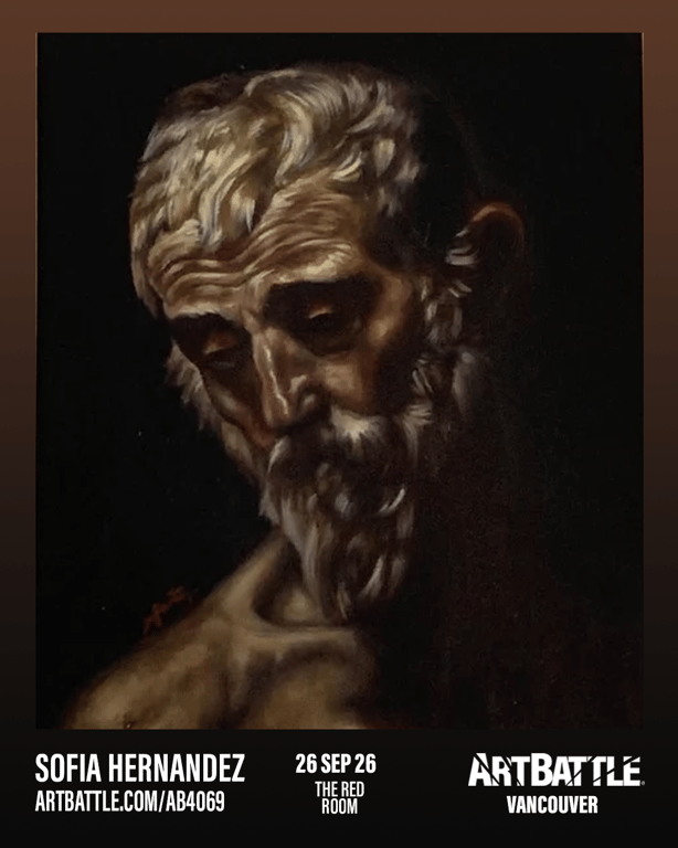 Promotional asset for Art Battle Vancouver on September 26, 2026: ab4069_sofia hernandez.png.