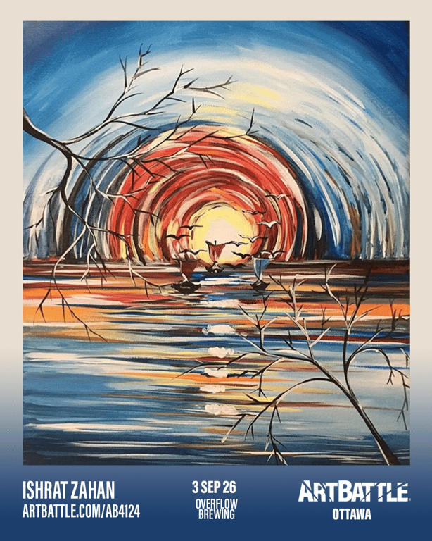 Promotional asset for Art Battle Ottawa on September 3, 2026: ab4124_ishrat zahan.png.