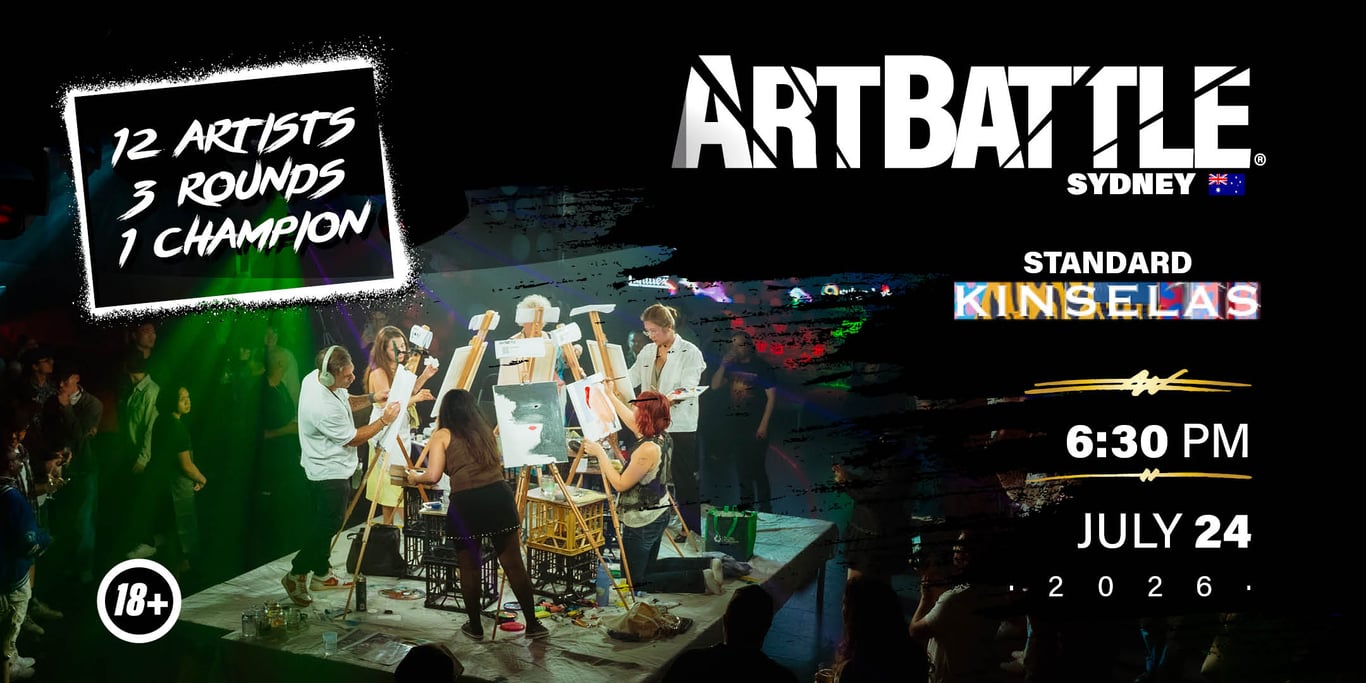 Promotional asset for Art Battle Sydney on July 24, 2026: AB4031 - Sydney - 24JUL2026A3.jpg.