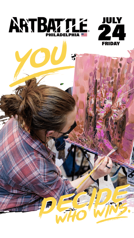 Promotional asset for Art Battle Philadelphia on July 24, 2026: ab4089_ads_story.png.