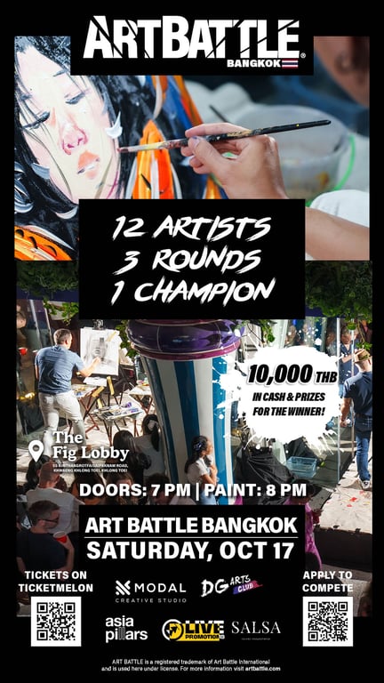 Promotional asset for Art Battle Bangkok on October 17, 2026: AB4132 - Bangkok - 17OCT2026A - 1920x1080.jpg.