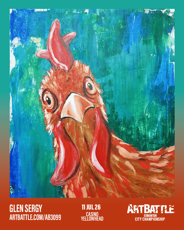Promotional asset for Art Battle Edmonton on July 11, 2026: ab3099_glen sergy.png.