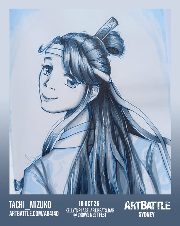 Promotional asset for Art Battle Sydney on October 18, 2026: ab4140_tachi mizuko.png.