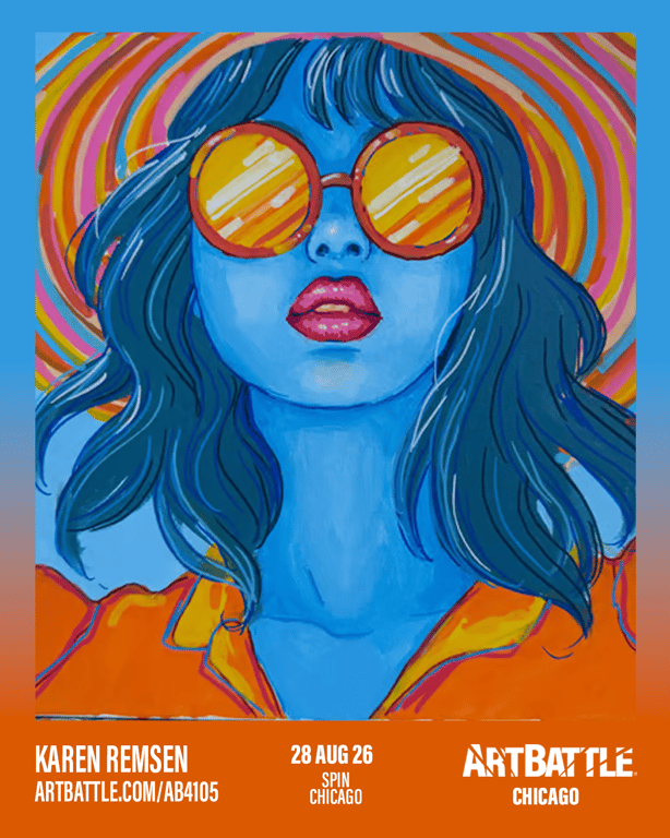 Promotional asset for Art Battle Chicago on August 28, 2026: ab4105_karen remsen.png.