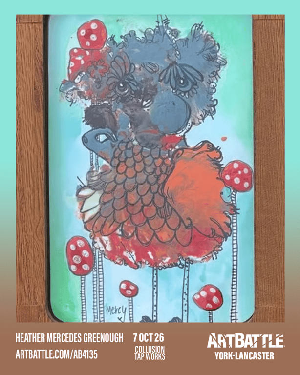 Promotional asset for Art Battle Lancaster on October 7, 2026: ab4135_heather.png.