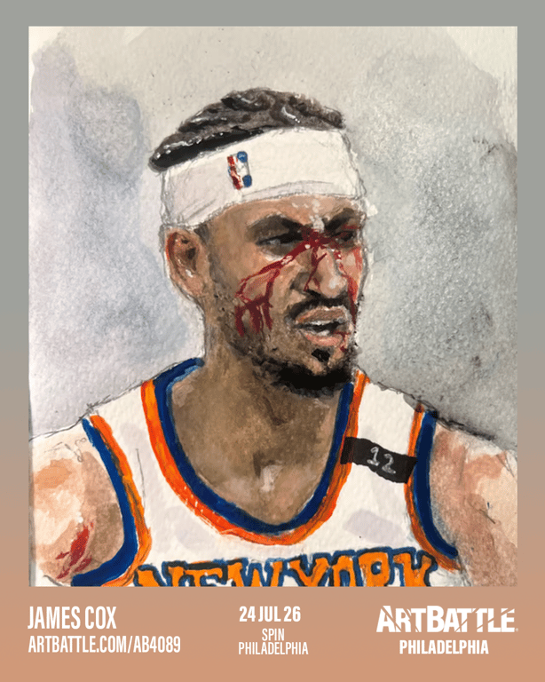 Promotional asset for Art Battle Philadelphia on July 24, 2026: ab4089_james cox.png.