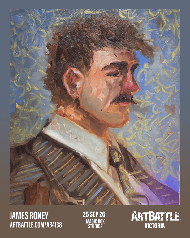 Promotional asset for Art Battle Victoria on September 25, 2026: ab4138_james roney.png.