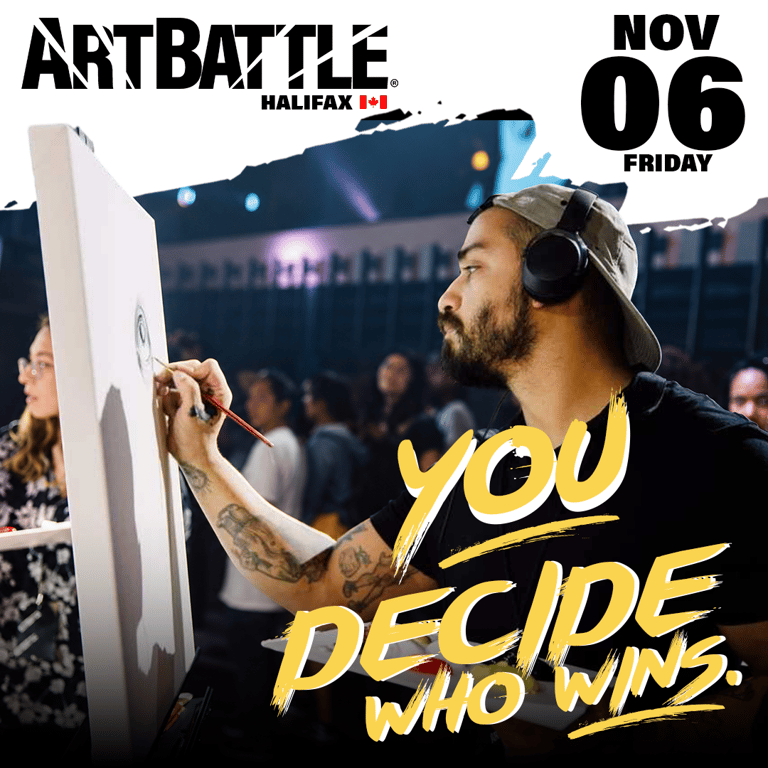 Promotional asset for Art Battle Halifax on November 6, 2026: ab4171_ads_1-1.png.