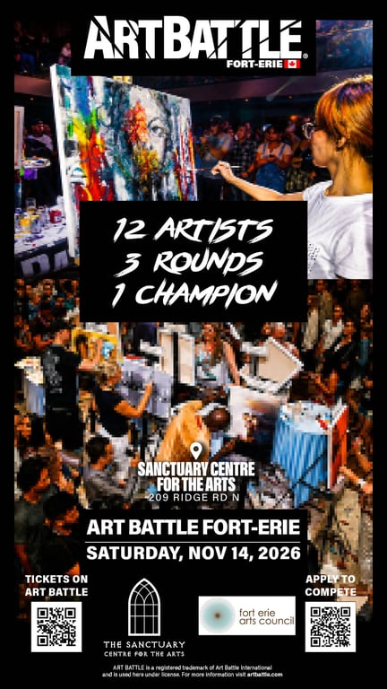 Promotional asset for Art Battle Fort Erie on November 14, 2026: AB4153 - Fort Erie - 14NOV2026A.jpg.