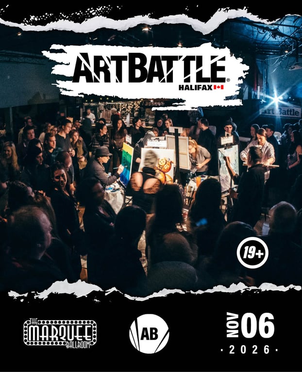 Promotional asset for Art Battle Halifax on November 6, 2026: AB4171 - Halifax - 6NOV2026A5.jpg.