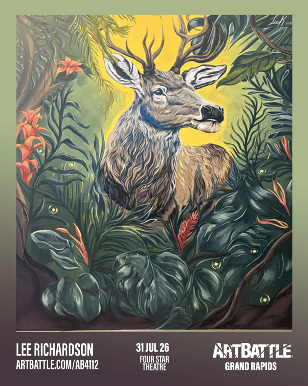Promotional asset for Art Battle Grand Rapids on July 31, 2026: ab4112_lee richardson.png.